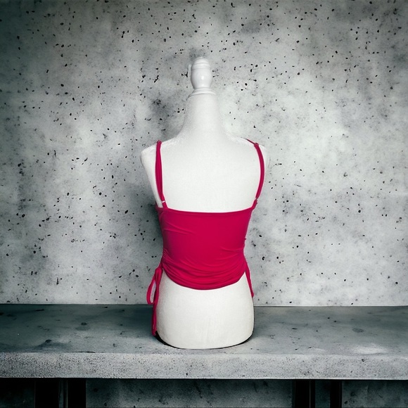💝 Shein Draped Collar Drawstring Cami Top - Hot Pink - Picture 5 of 5